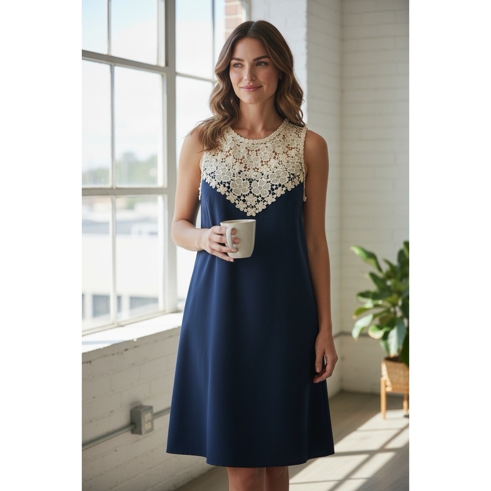 Lilly Pulitzer Nala Lace Bodice shift Good Navy Lace dress Size 6 Orig $178 EUC - Picture 5 of 10